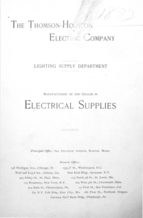 Thomas-Houston Catalogue of Lamp Supplies