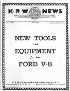 K.R. Wilson Tools & Equipment for Ford V-8 Vol 1 No 6 1934