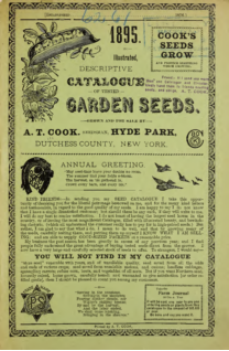 A.T. Cook Flower & Vegetable Seeds 1895