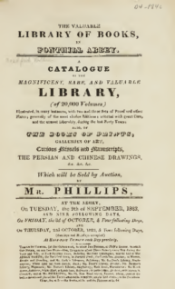 A catalogue of the magnificent, rare, and valuable library, (of 20,000 volumes) illustrated, in many instances, with two and three sets of proof and other plates, sold by Mr. Phillips