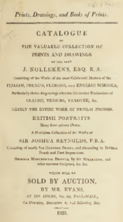 Catalogue of the valuable collection of prints and drawings of the late J. Nollekens, Esq. R.A.