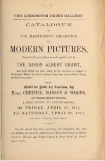 Catalogue of the magnificent collection of modern pictures, formed by ...