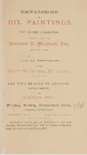 Catalogue of Oil Paintings, the entire collection formed by the late Harrison E. Maynard, Esq