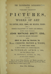 The illustrated catalogue of the valuable collection of pictures and other works of art of the Egyptian, Greek, Roman, and mediaeval periods