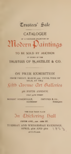 Catalogue of a valuable collection of Modern Paintings, sold by Robert Somerville