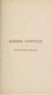Catalogue of the private collection of Modern Paintings belonging to Mr. Richard Butler