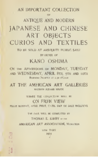 An important Collection of Antique and Modern Japanese and Chinese Art Objects, Curios and Textiles, sold by Thomas E. Kirby