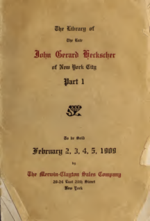 Catalogue of the Library of the late John Gerard Heckscher, Part I, Angling, sold by Henry Thorpe