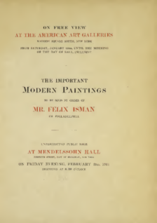 Catalogue of Modern Paintings, sold by Thomas E. Kirby