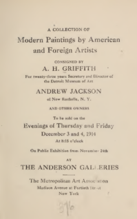 A collection of Modern Paintings by American and Foreign artists, consigned by A. H. Griffith