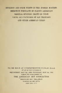 Illustrated catalogue of Etchings and Color Prints by the modern masters, Mezzotint Portraits, Sporting Prints, Views and Paintings American cities