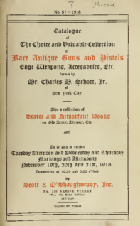 Catalogue of the choice and valuable collection of Rare Antique Guns and Pistols, Edge Weapons, Accessories, Etc.