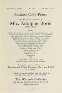 Japanese Color Prints, the important collection of Mrs. Adolphe Borie