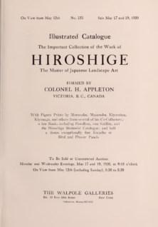 Illustrated Catalogue of the important Collection of the Work of Hiroshige, formed by Colonel H. Appleton