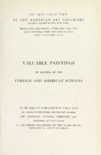 Illustrated catalogue of Valuable Paintings by masters of the foreign and American schools, belonging to Elizabeth Milbank Anderson and others