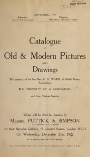 Catalogue of Old & modern pictures and drawings