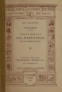 Catalogue, a beautiful assemblage of oil paintings, old and modern masters