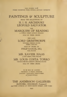 Paintings & sculpture, from the collections of H. I. H. Archduke Leopold Salvator