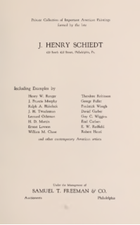 Private collection of Important American paintings, formed by J. Henry Schiedt