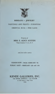 Bibelots, jewelry, paintings and prints, furniture oriental rugs, fine laces