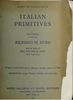 Italian primitives, the collection of the late Richard M. Hurd