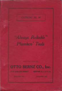 Otto Bernz Co Plumbers Tools Catalog No 10 1923