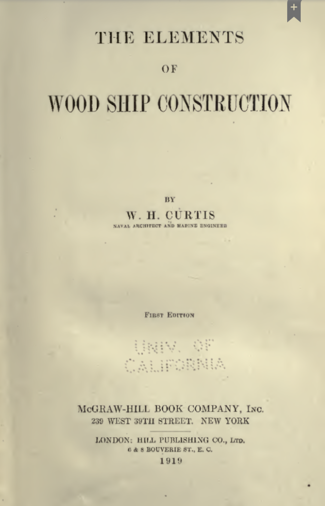 The elements of wood ship construction